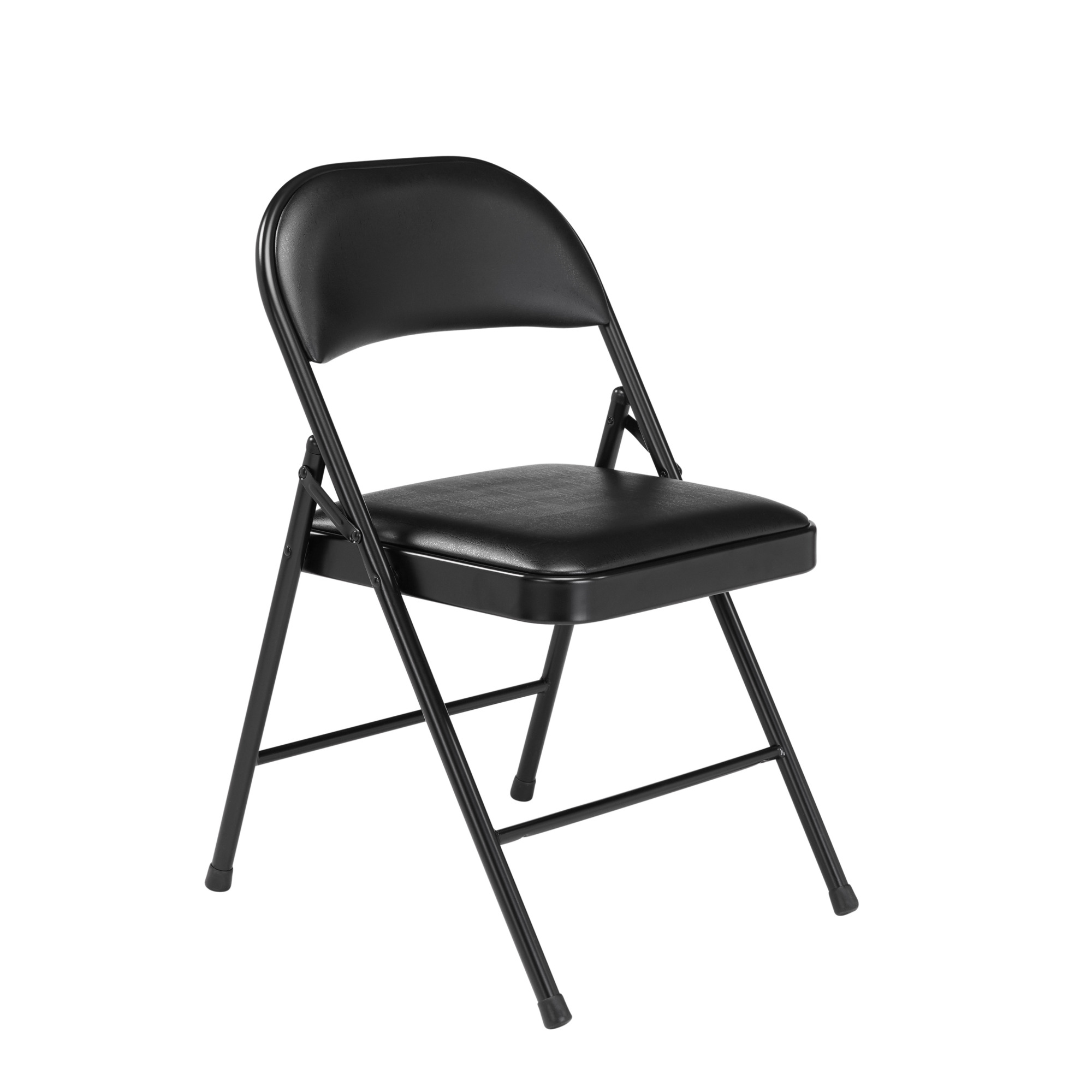 National Public Seating, 950 Series Vinyl Padded Steel Folding Chair, Primary Color Black, Included (qty.) 4, Seating Type Folding Chair, Model# 950